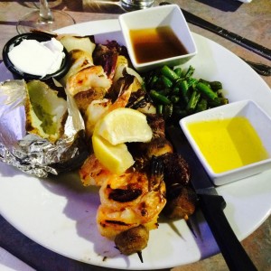 Grilled Steak and Shrimp Kabobs 